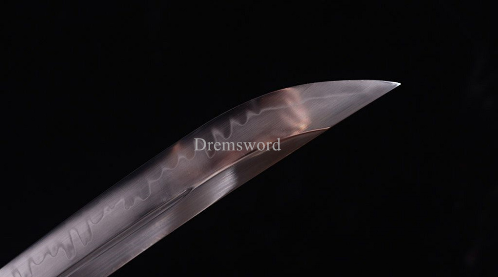 Hand Forge T10 Clay Tempered Steel Nagamaki Japanese Samurai Sword Battle Ready Shinogi Zukuri Full Tang Black And White
