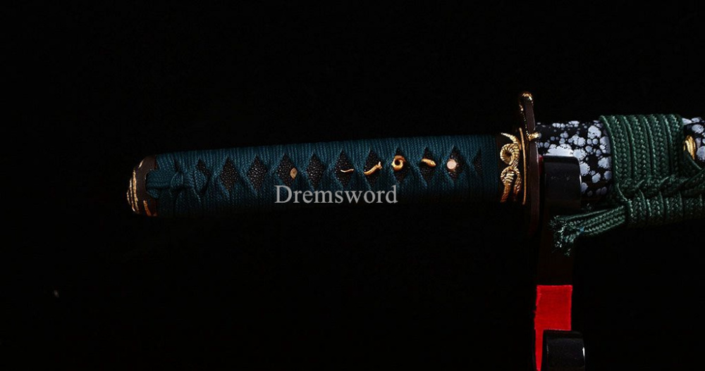 Hand Forge T10 Clay Tempered Steel Nagamaki Japanese Samurai Sword Battle Ready Shinogi Zukuri Full Tang Black And White