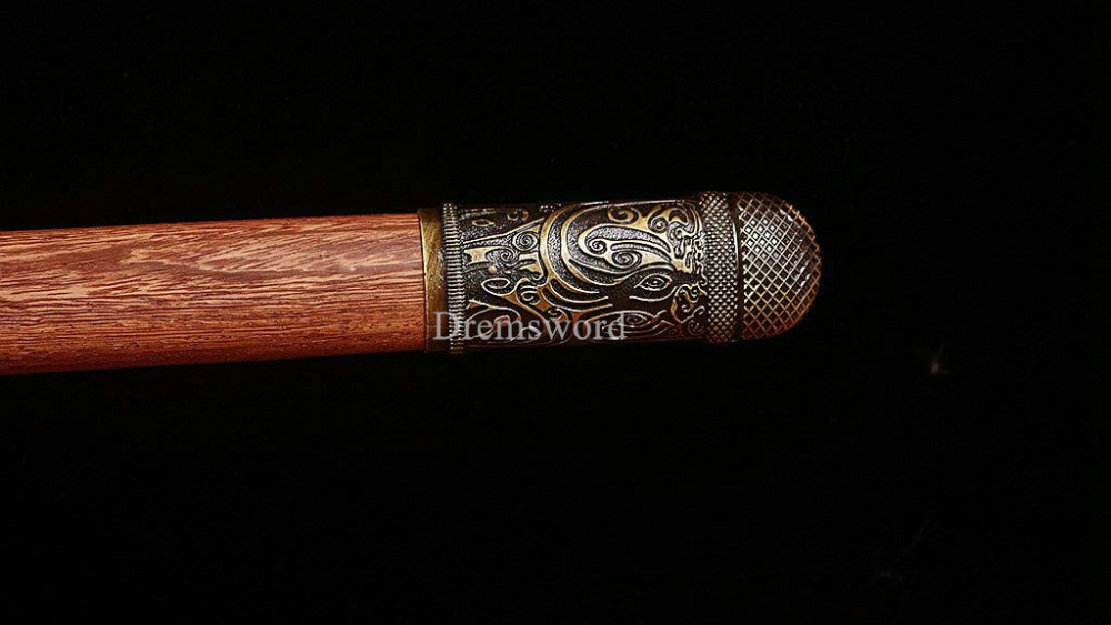 Handmade T10 Steel Clay Tempered Chinese Traditional Tang Dao KAMASU Kissaki KIRIHA-ZUKURI Full Tang Brown