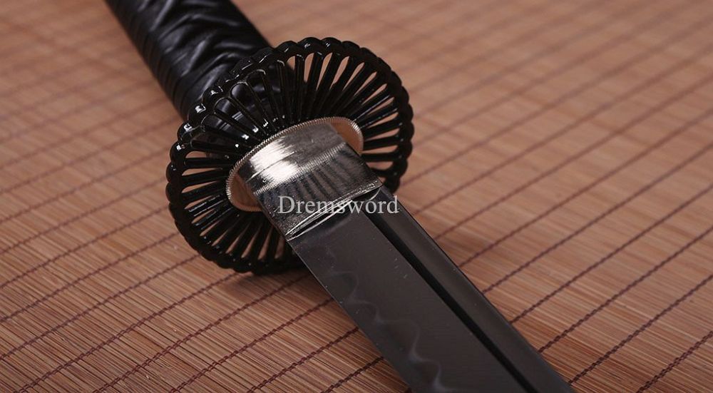 T10 Steel Clay Tempered Japanese Wakizashi Sword Samurai Battle Ready Sharp New SHINOGI-ZUKURI Full Tang Black