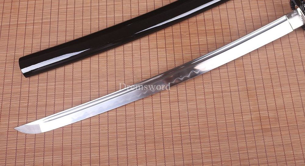 T10 Steel Clay Tempered Japanese Wakizashi Sword Samurai Battle Ready Sharp New SHINOGI-ZUKURI Full Tang Black