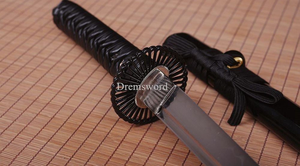 T10 Steel Clay Tempered Japanese Wakizashi Sword Samurai Battle Ready Sharp New SHINOGI-ZUKURI Full Tang Black