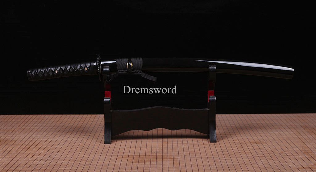 T10 Steel Clay Tempered Japanese Wakizashi Sword Samurai Battle Ready Sharp New SHINOGI-ZUKURI Full Tang Black