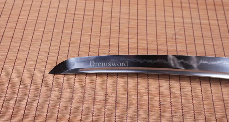 T10 Steel Clay Tempered Tanto Japanese Samurai Sword Choji Hamon Rosewood Saya SHINOGI-ZUKURI Full Tang Blue And Brown