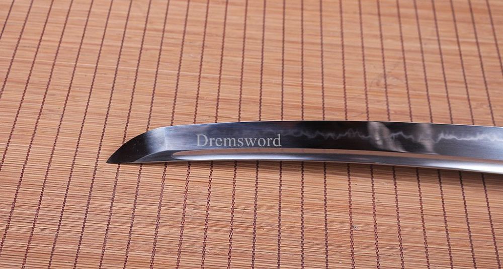 T10 Steel Clay Tempered Tanto Japanese Samurai Sword Choji Hamon Rosewood Saya SHINOGI-ZUKURI Full Tang Blue And Brown