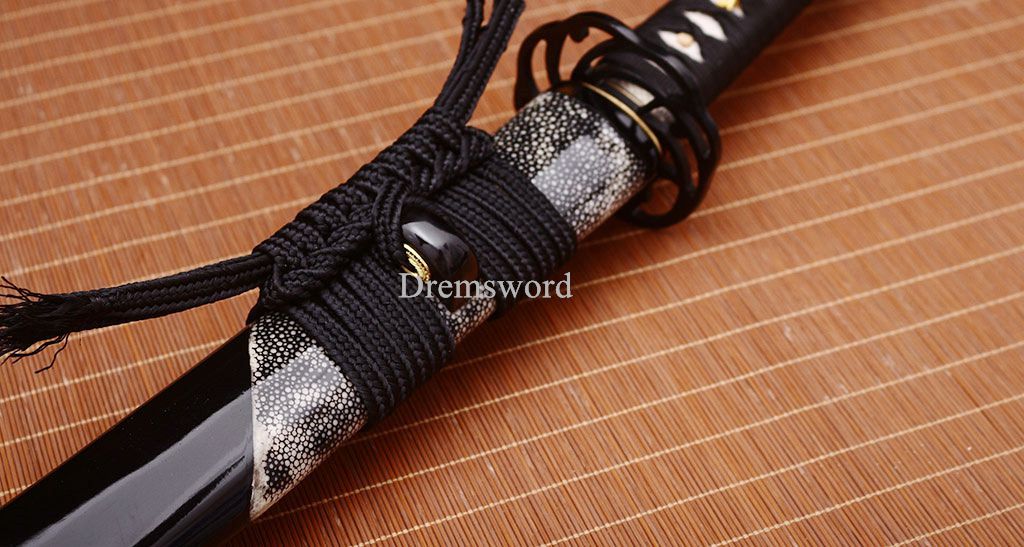 Handmade L6 Steel Katana Japanese Samurai Sword Hadori-polishing Suguha Hamon SHINOGI-ZUKURI Full Tang Black