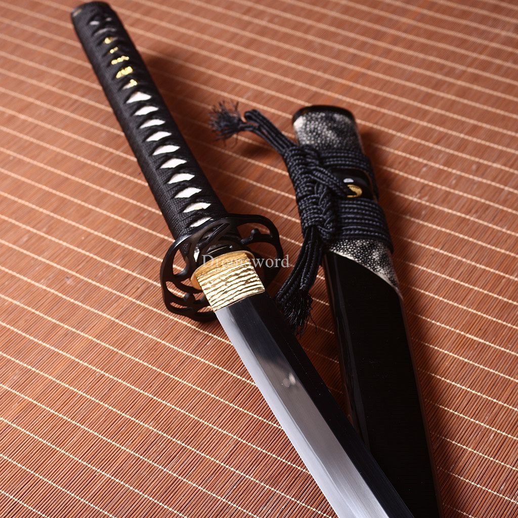 Handmade L6 Steel Katana Japanese Samurai Sword Hadori-polishing Suguha Hamon SHINOGI-ZUKURI Full Tang Black