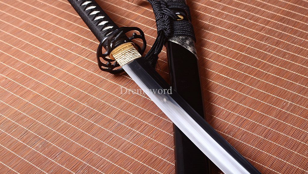 Handmade L6 Steel Katana Japanese Samurai Sword Hadori-polishing Suguha Hamon SHINOGI-ZUKURI Full Tang Black