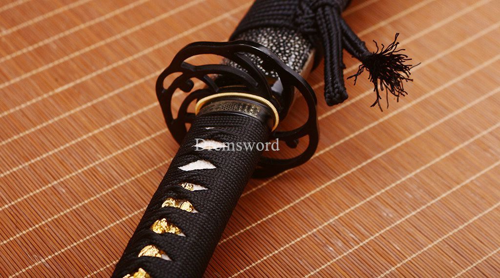 Handmade L6 Steel Katana Japanese Samurai Sword Hadori-polishing Suguha Hamon SHINOGI-ZUKURI Full Tang Black