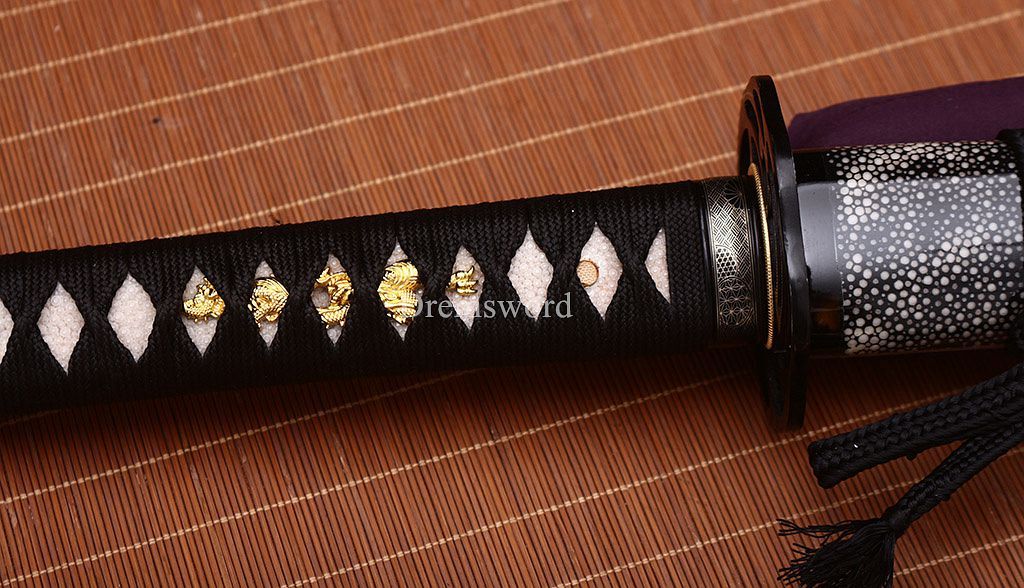Handmade L6 Steel Katana Japanese Samurai Sword Hadori-polishing Suguha Hamon SHINOGI-ZUKURI Full Tang Black