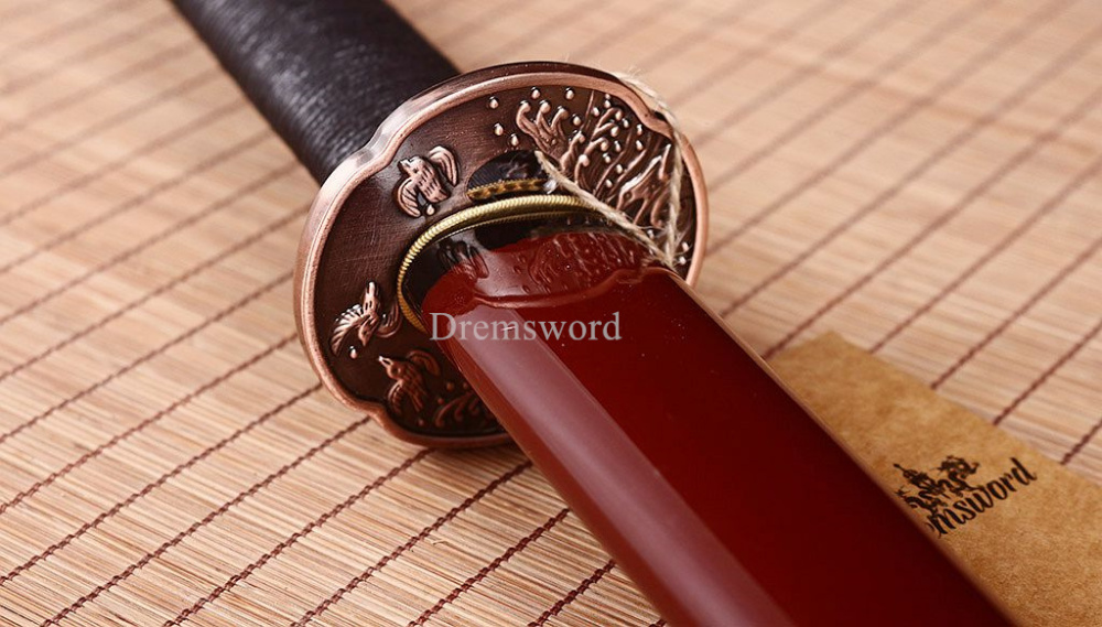 Handmade L6 steel Jian Traditional Chinese Sword Battle Ready Sharp New Red JIAN Red
