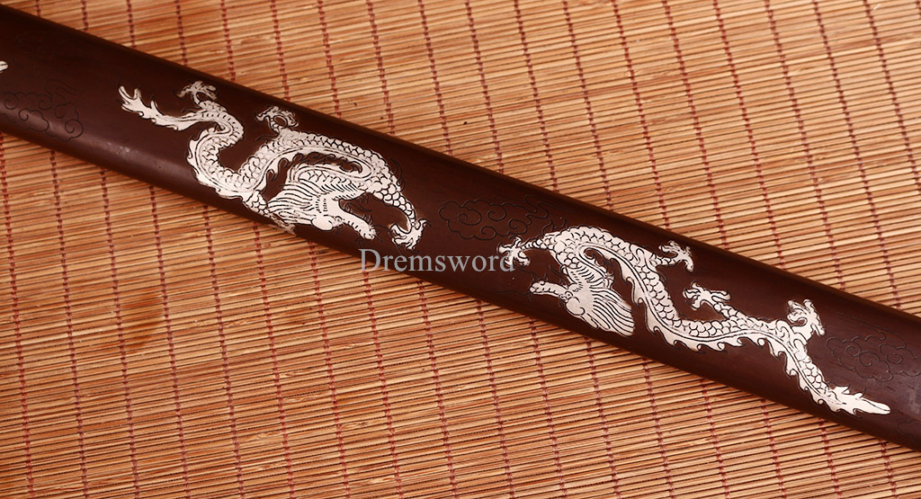 Handmade L6 steel Jian Traditional Chinese Sword Sharp Battle Ready New Brown Kiriha Zukuri