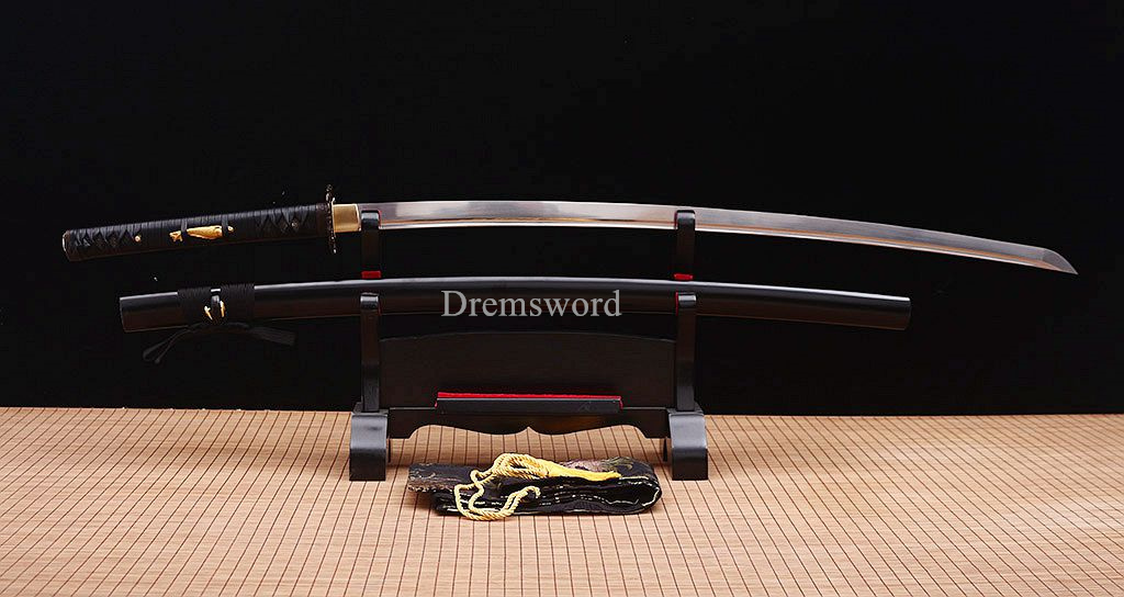 9260 Spring Steel Nodachi Katana Japanese Samurai Sword Full Tang For Practice SHINOGI-ZUKURI Black