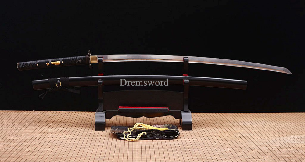 9260 Spring Steel Nodachi Katana Japanese Samurai Sword Full Tang For Practice SHINOGI-ZUKURI Black
