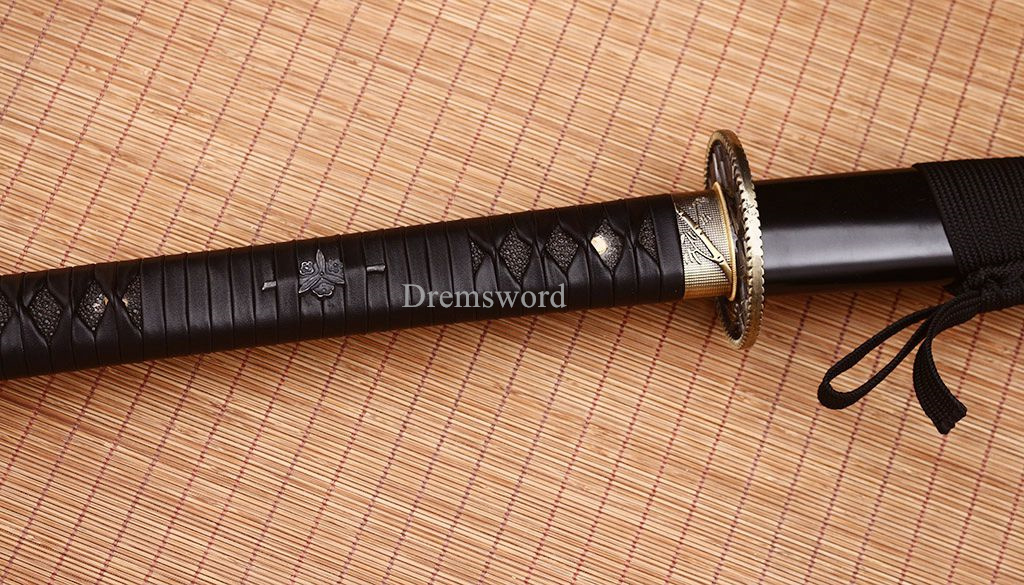 51" 9260 Spring Steel Nodachi Katana Japanese Samurai Sword Battle Ready Sharp SHINOGI-ZUKURI Black