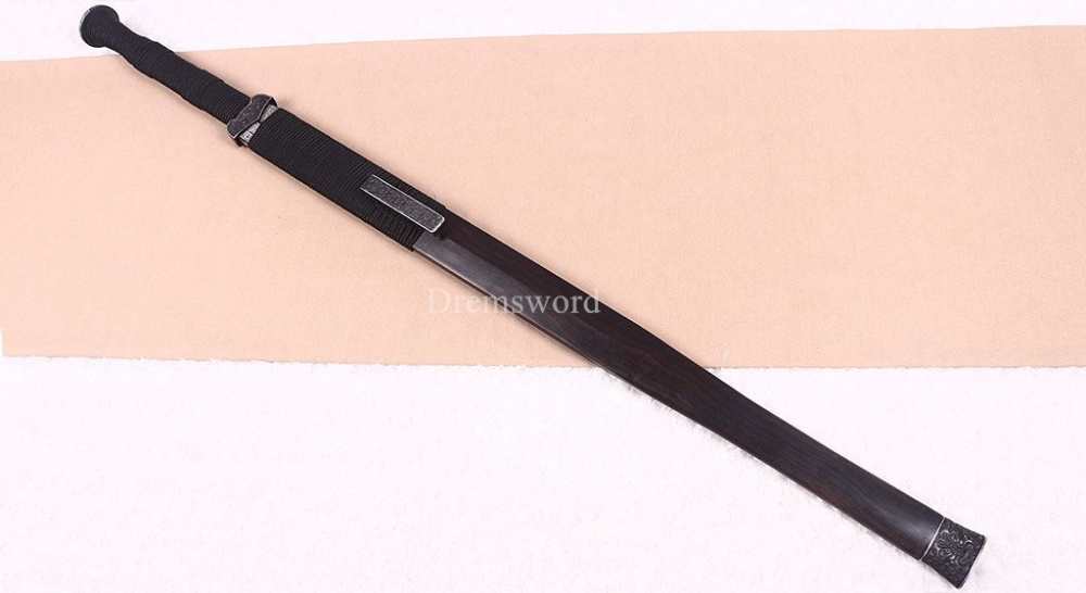 Damascus Folded Steel Han Jian Traditional Chinese Sword Handmade Battle Ready Han Jian Real Sharp Sword Black