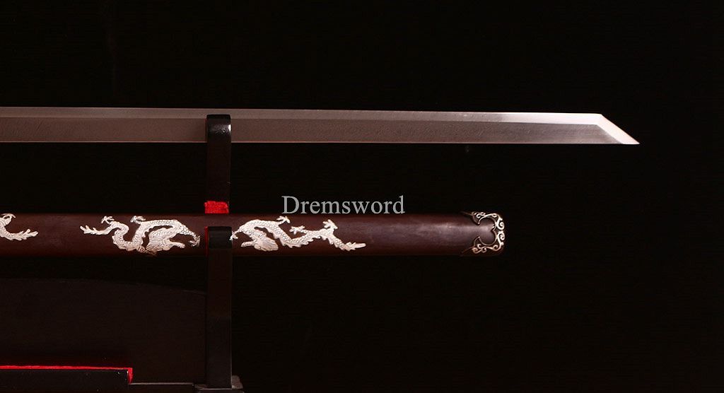 Handmade L6 steel Jian Traditional Chinese Sword Sharp Battle Ready New Brown Kiriha Zukuri