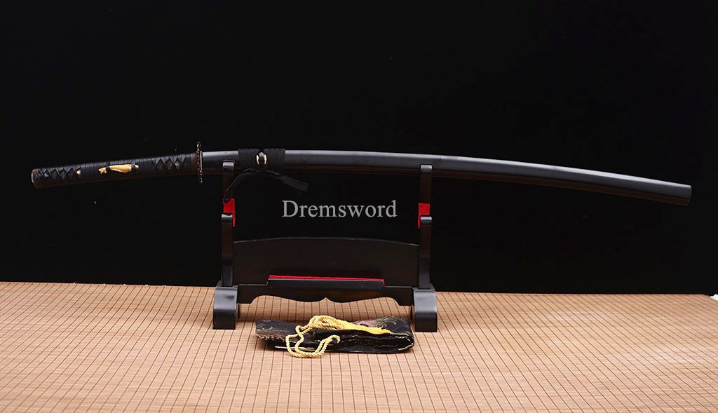 9260 Spring Steel Nodachi Katana Japanese Samurai Sword Full Tang For Practice SHINOGI-ZUKURI Black