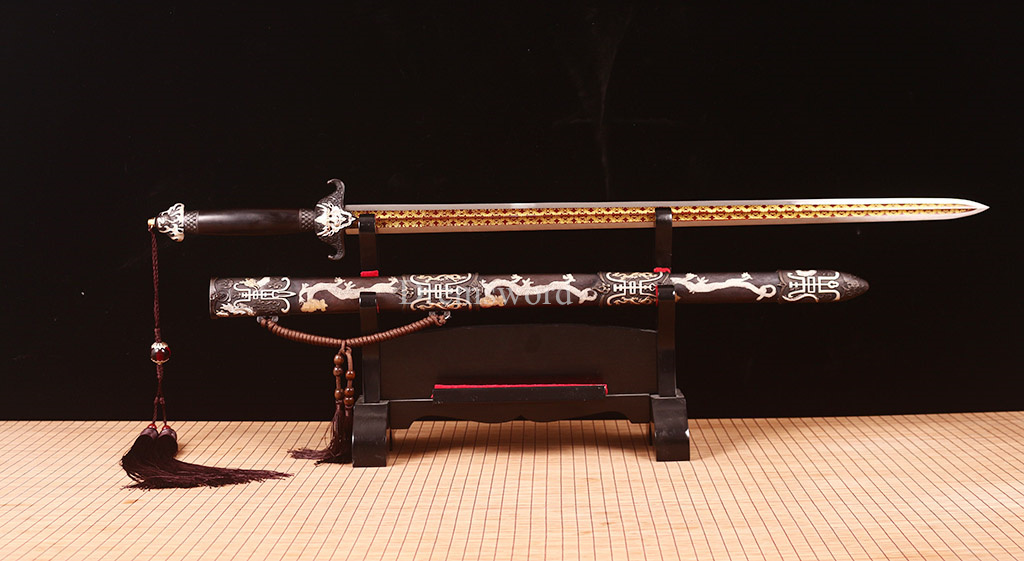 Handmade L6 steel Jian Traditional Chinese Sword Battle Ready Sharp New Brown JIAN