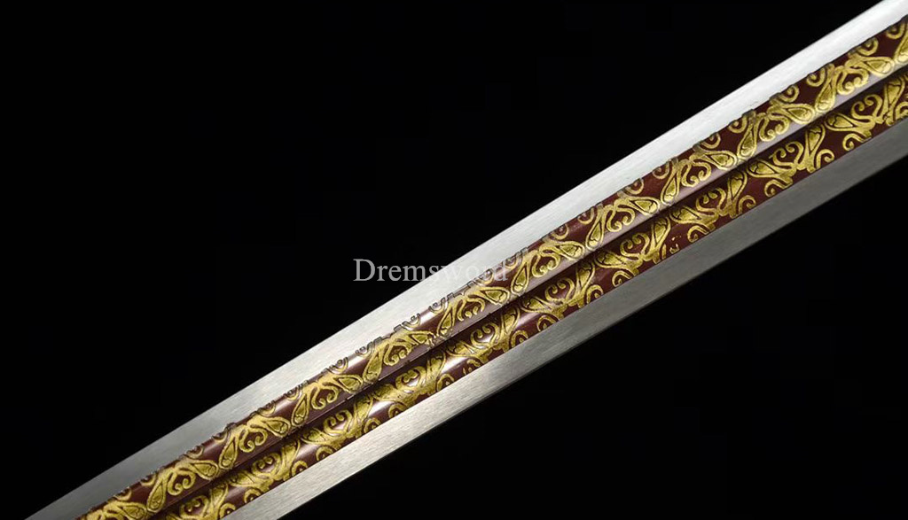 Handmade L6 steel Jian Traditional Chinese Sword Battle Ready Sharp New Brown JIAN