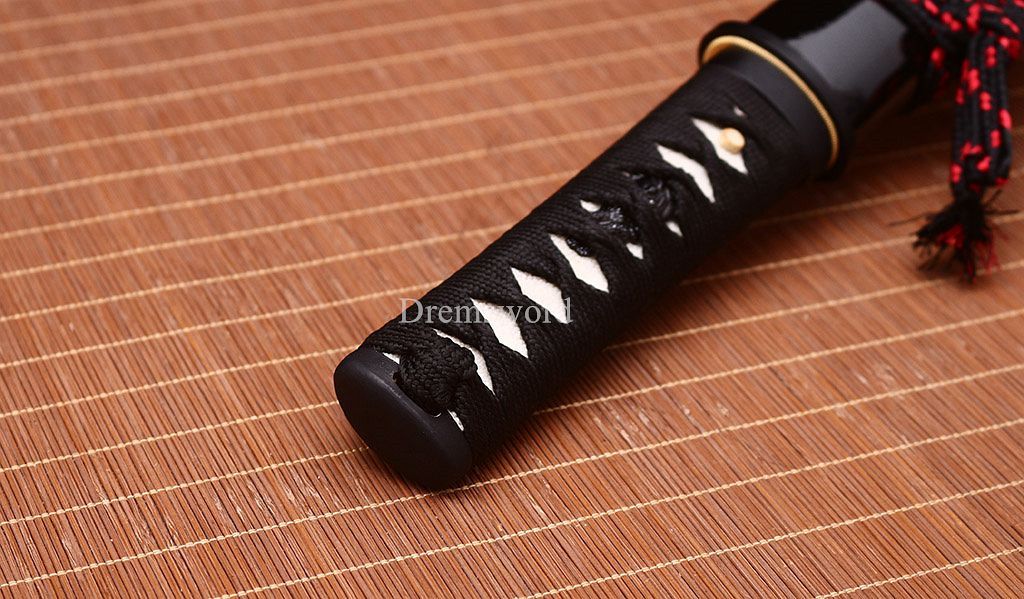 L6 Clay Tempered Steel Hadori-polishing Tanto Japanese Short Sword Battle Ready SHINOGI-ZUKURI Black