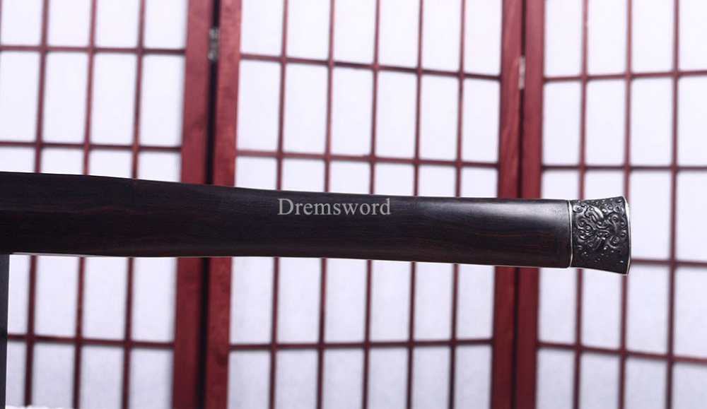Damascus Folded Steel Han Jian Traditional Chinese Sword Handmade Battle Ready Han Jian Real Sharp Sword Black