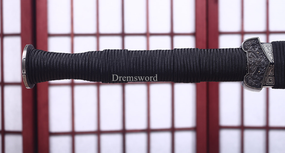 Damascus Folded Steel Han Jian Traditional Chinese Sword Handmade Battle Ready Han Jian Real Sharp Sword Black