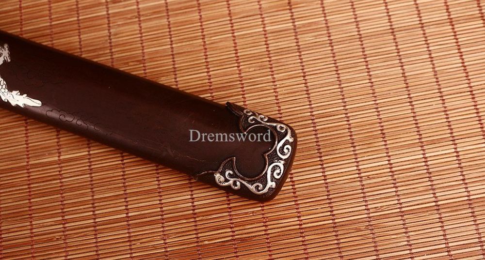 Handmade L6 steel Jian Traditional Chinese Sword Sharp Battle Ready New Brown Kiriha Zukuri