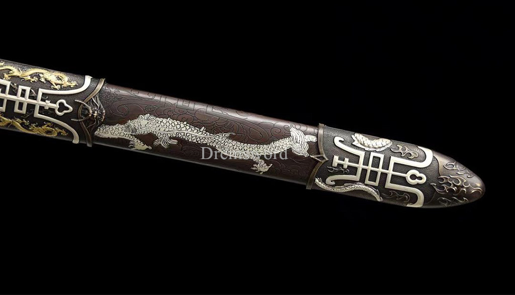 Handmade L6 steel Jian Traditional Chinese Sword Battle Ready Sharp New Brown JIAN