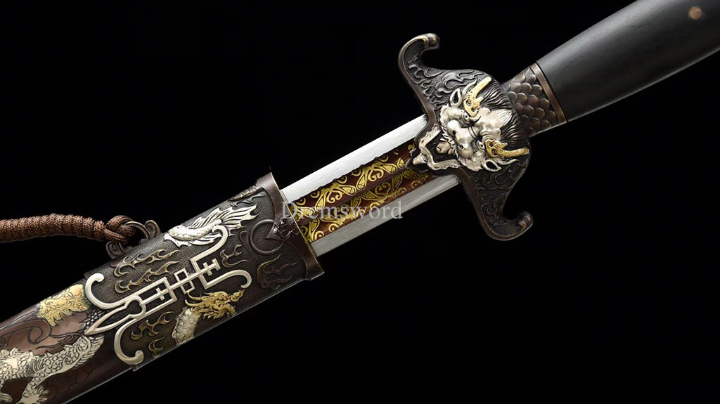 Handmade L6 steel Jian Traditional Chinese Sword Battle Ready Sharp New Brown JIAN