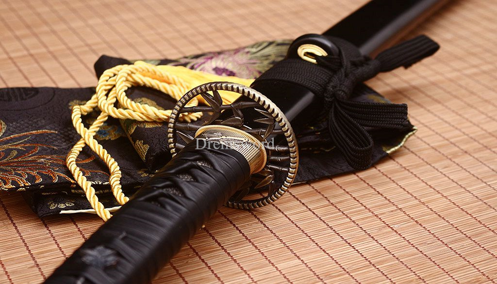 51" 9260 Spring Steel Nodachi Katana Japanese Samurai Sword Battle Ready Sharp SHINOGI-ZUKURI Black