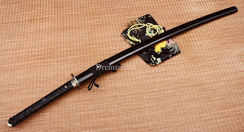 51" 9260 Spring Steel Nodachi Katana Japanese Samurai Sword Battle Ready Sharp SHINOGI-ZUKURI Black