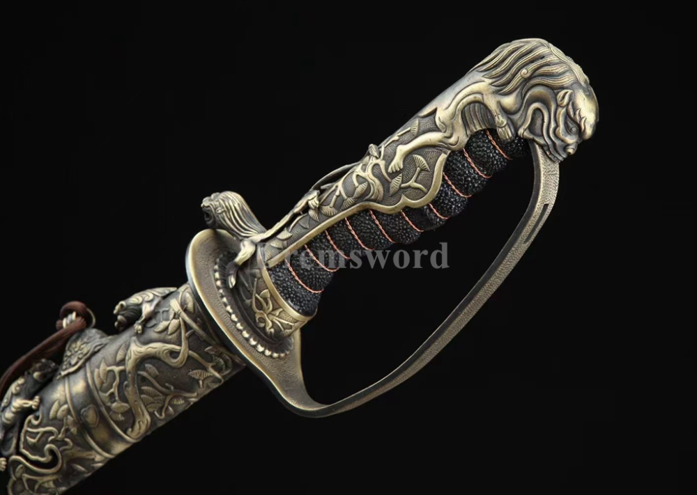 Battle Ready Abrasive Folded Steel Clay Tempered Japanese Saber Samurai Sword Shinogi-Zukuri Black