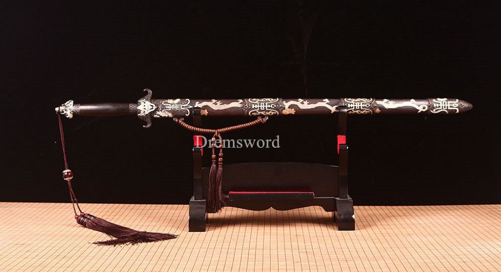 Handmade L6 steel Jian Traditional Chinese Sword Battle Ready Sharp New Brown JIAN