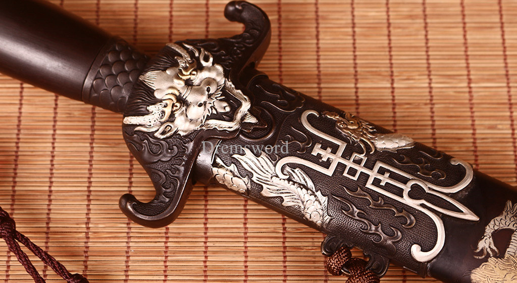 Handmade L6 steel Jian Traditional Chinese Sword Battle Ready Sharp New Brown JIAN