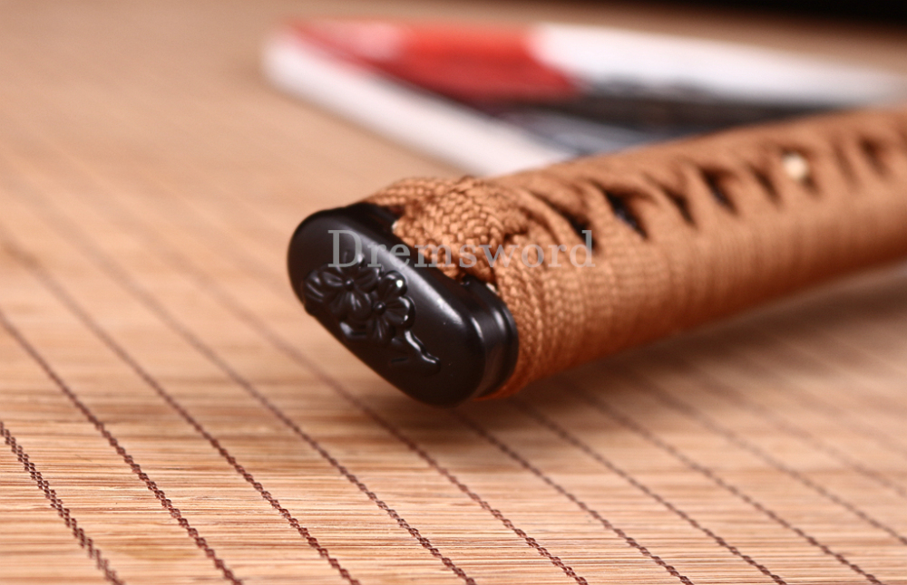 Handmade 9260 Spring Steel Katana Japanese Samurai Sword Full Tang for Practice SHINOGI-ZUKURI Black And Yellow
