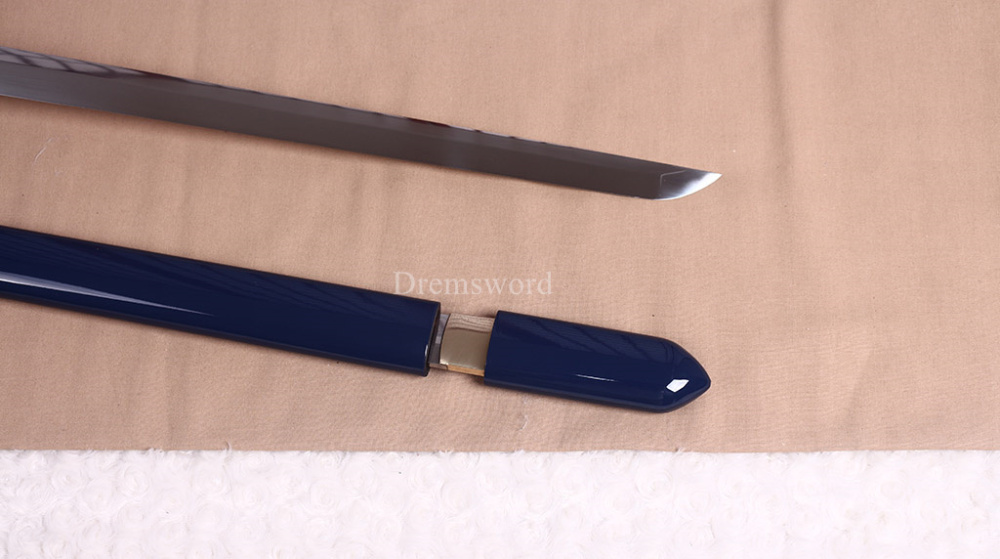 Handmade 1095 High Carbon Steel Katana Japanese Samurai Sword Battle Ready Blue Kiriha-Zukuri Blue