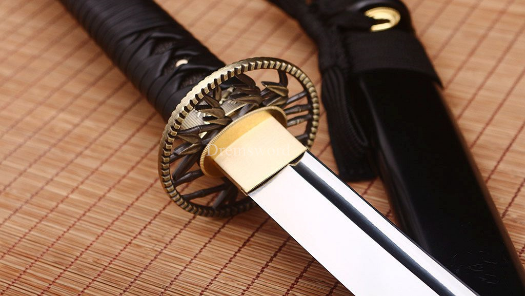 51" 9260 Spring Steel Nodachi Katana Japanese Samurai Sword Battle Ready Sharp SHINOGI-ZUKURI Black