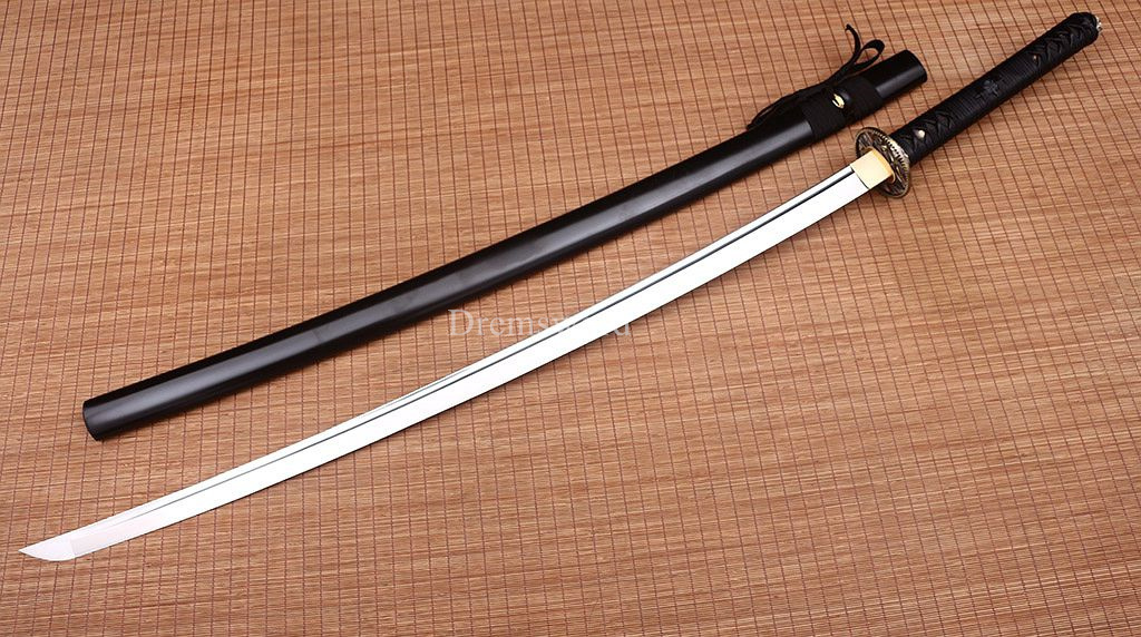 51" 9260 Spring Steel Nodachi Katana Japanese Samurai Sword Battle Ready Sharp SHINOGI-ZUKURI Black