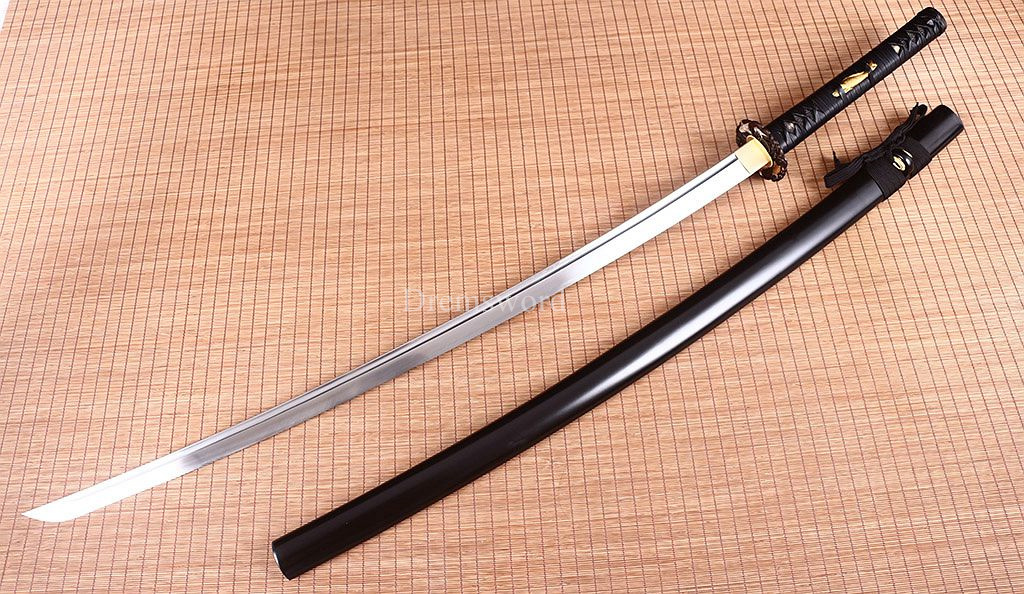 9260 Spring Steel Nodachi Katana Japanese Samurai Sword Full Tang For Practice SHINOGI-ZUKURI Black