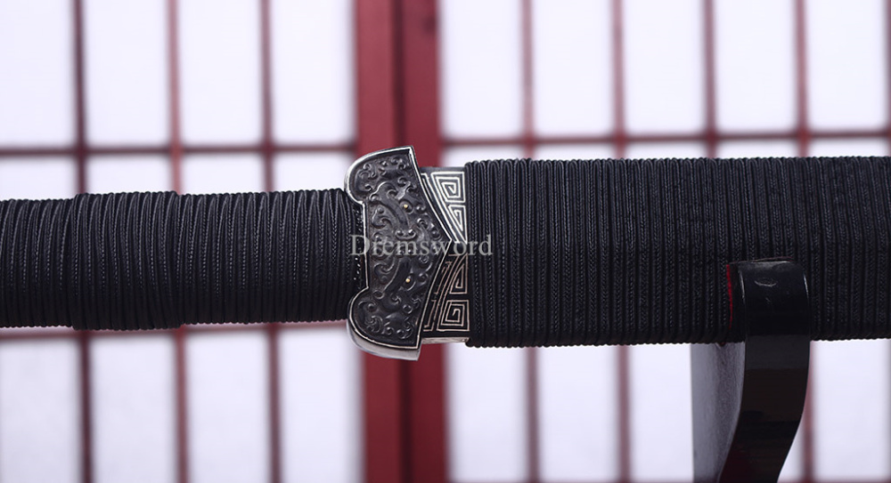 Damascus Folded Steel Han Jian Traditional Chinese Sword Handmade Battle Ready Han Jian Real Sharp Sword Black