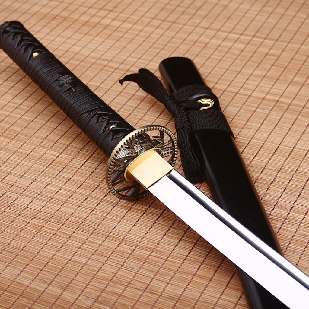 51" 9260 Spring Steel Nodachi Katana Japanese Samurai Sword Battle Ready Sharp SHINOGI-ZUKURI Black