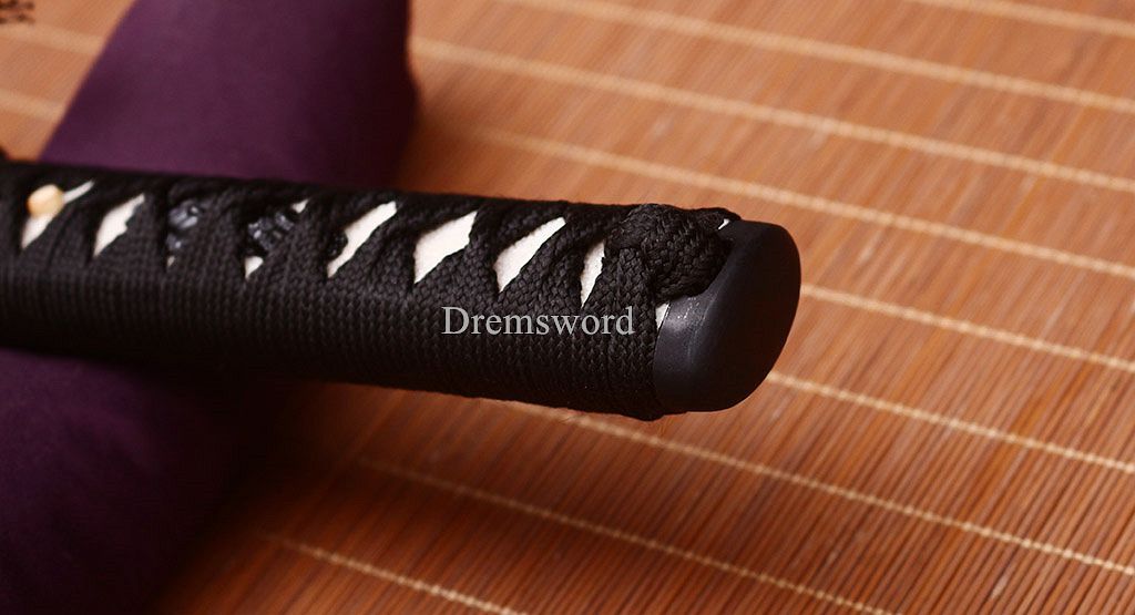 L6 Clay Tempered Steel Hadori-polishing Tanto Japanese Short Sword Battle Ready SHINOGI-ZUKURI Black