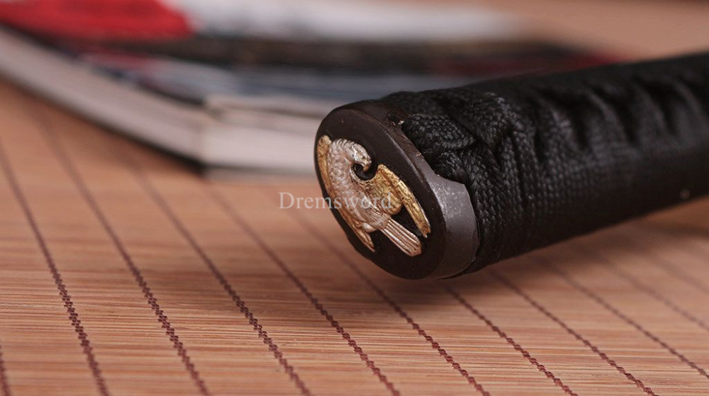 T10 Clay tempered steel Katana Japanese Blade Samurai Sword Hand Forge Full Tang Shinogi Zukuri Full Tang Black And Gold