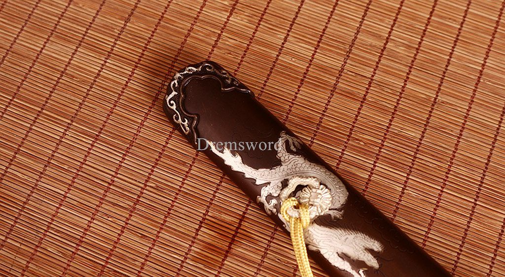 Handmade L6 steel Jian Traditional Chinese Sword Sharp Battle Ready New Brown Kiriha Zukuri