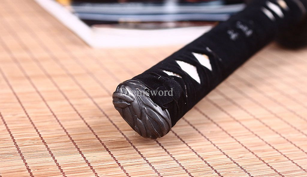 T10 Steel Clay Tempered Katana Japanese Samurai Sword Real Sharp Battle Ready Shinogi Zukuri Full Tang  Sharp Black.