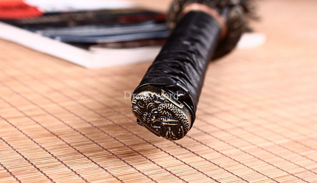 Battle Ready Tachi T10 Clay Tempered Japanese Samurai Katana Sword Real Hamon Shinogi Zukuri Full Tang  Sharp Brown.