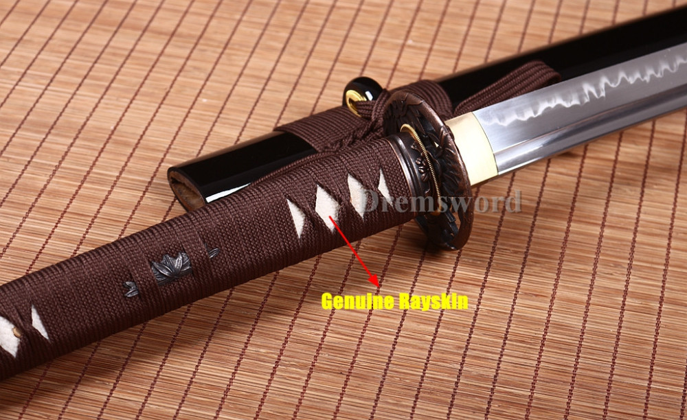 Promotion Handmade Clay tempered T10 Steel coffee Japanese Samurai Sword Shinogi-Zukuri battle ready sharp Black