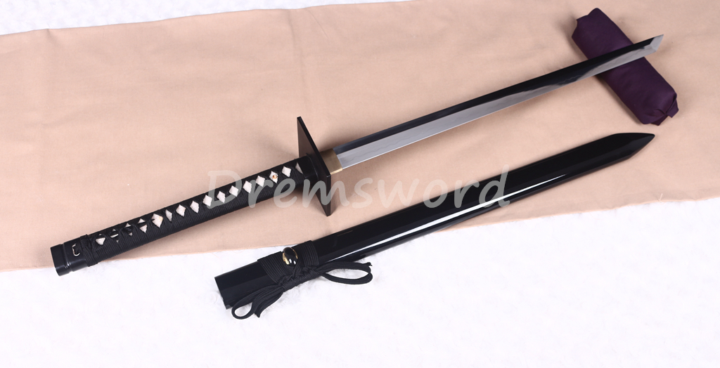 Handmade Clay tempered T10 Steel Japanese Samurai black and white