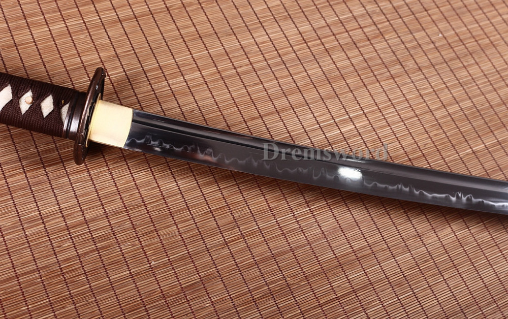 Promotion Handmade Clay tempered T10 Steel coffee Japanese Samurai Sword Shinogi-Zukuri battle ready sharp Black